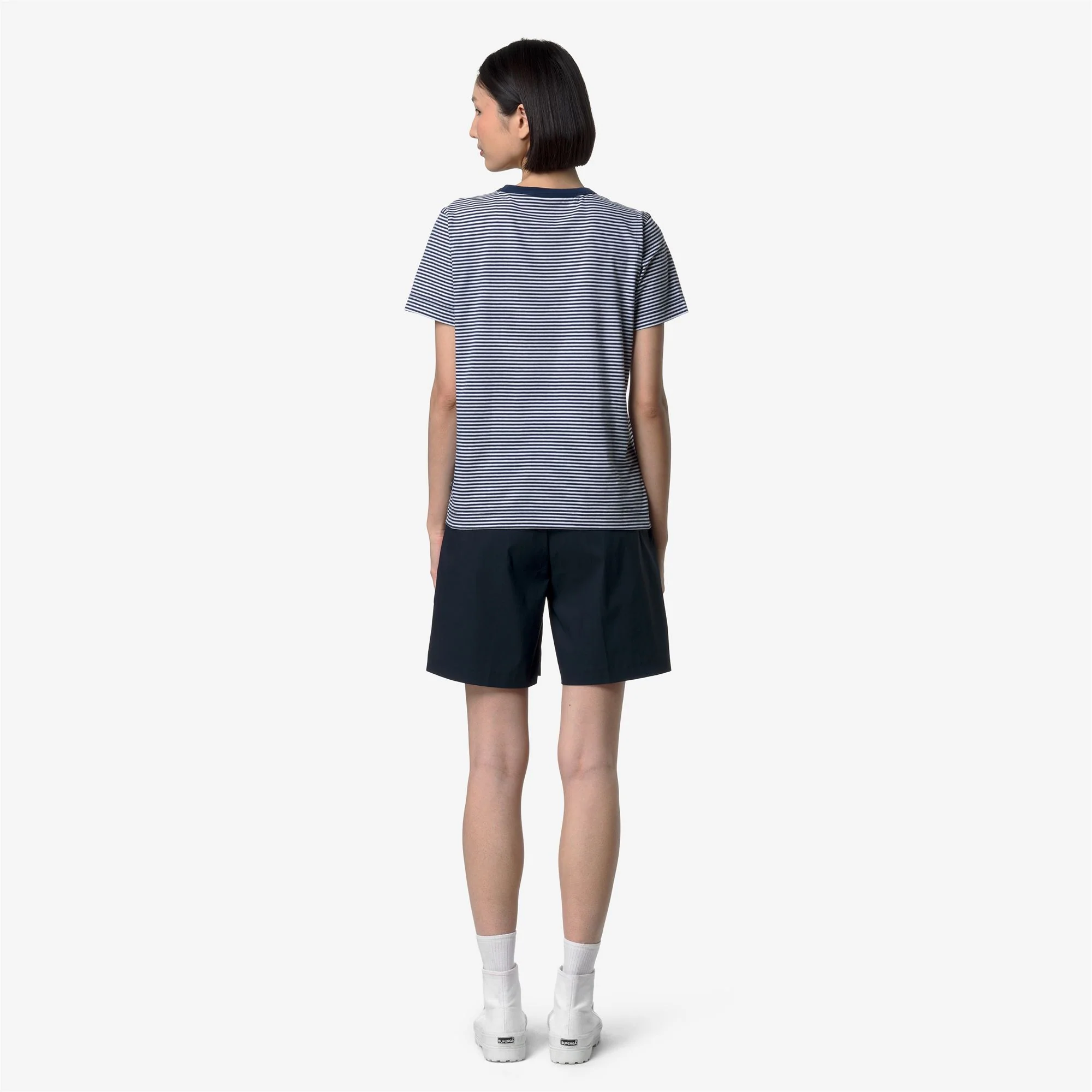 ELODIE SLIMLINE JERSEY - T-ShirtsTop - T-Shirt - Woman - WHITE-BLUE INSIGNIA - Image 5