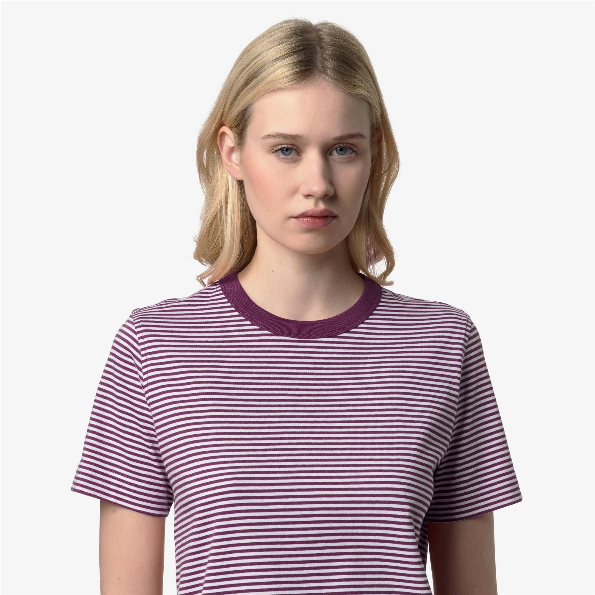ELODIE SLIMLINE JERSEY - T-ShirtsTop - T-Shirt - Woman - WHITE-VIOLET MAUVE WINE - Image 2