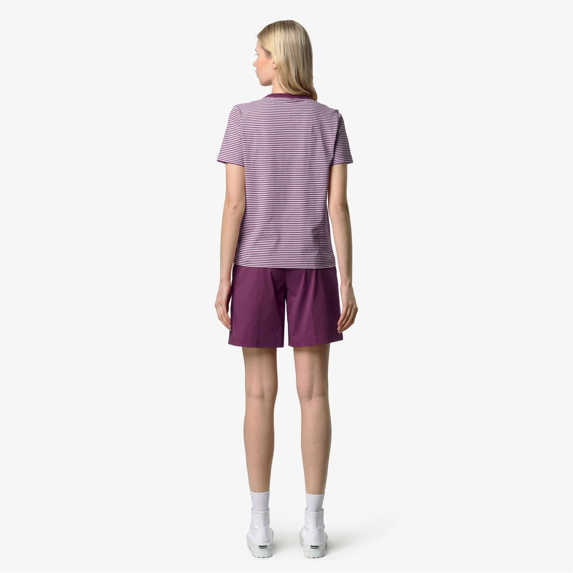 ELODIE SLIMLINE JERSEY - T-ShirtsTop - T-Shirt - Woman - WHITE-VIOLET MAUVE WINE - Image 5