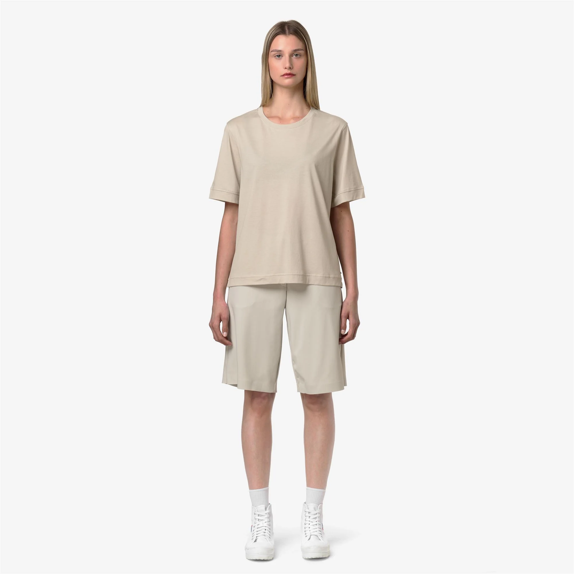 GABILLOU COTTON SILK - T-ShirtsTop - T-Shirt - Woman - BEIGE LT - Image 3