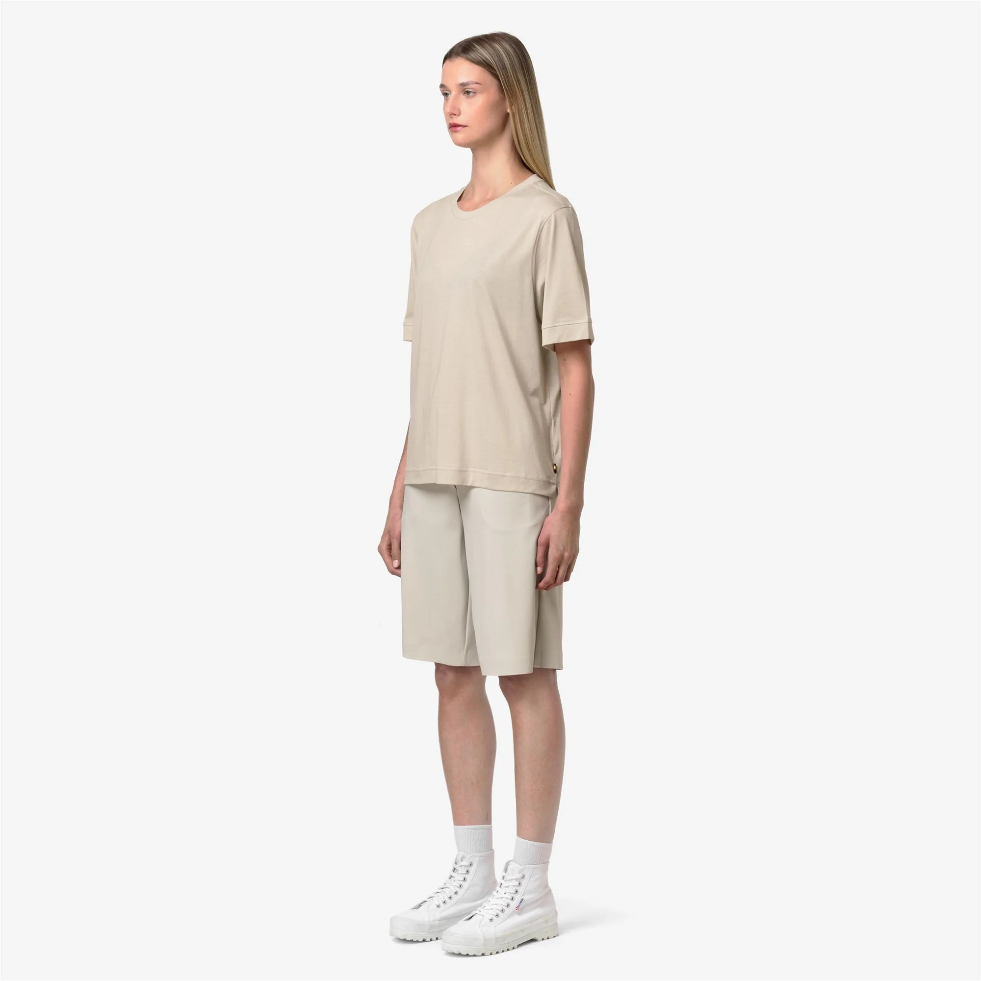 GABILLOU COTTON SILK - T-ShirtsTop - T-Shirt - Woman - BEIGE LT - Image 4