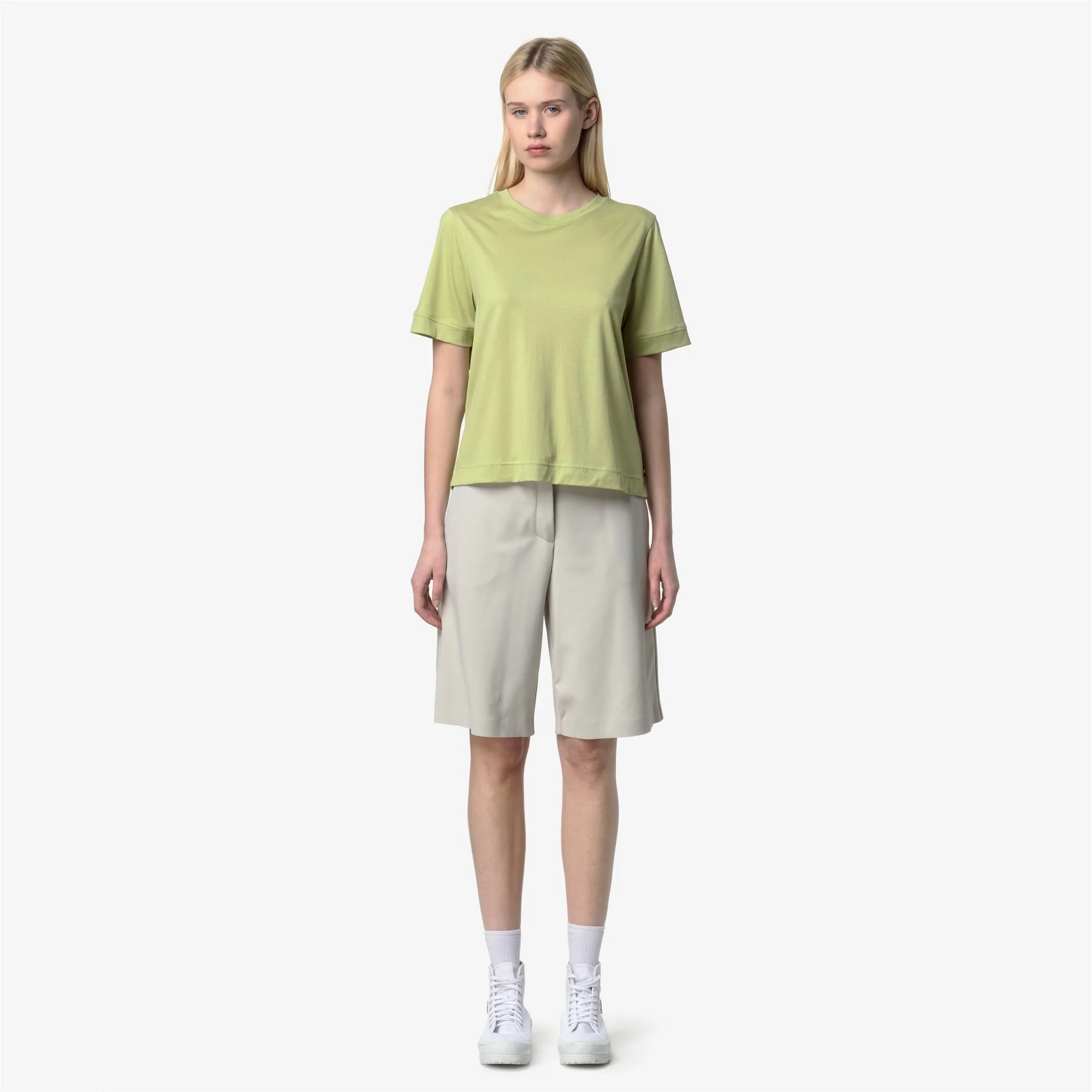 GABILLOU COTTON SILK - T-ShirtsTop - T-Shirt - Woman - GREEN DK LIME - Image 3